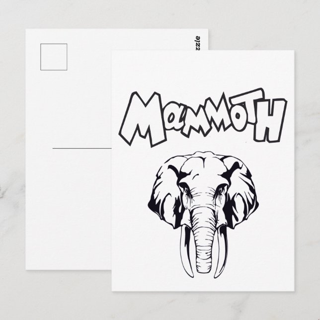 Woolmammut Prähistorisches Tiereiszeitalter Postkarte (Vorne/Hinten)