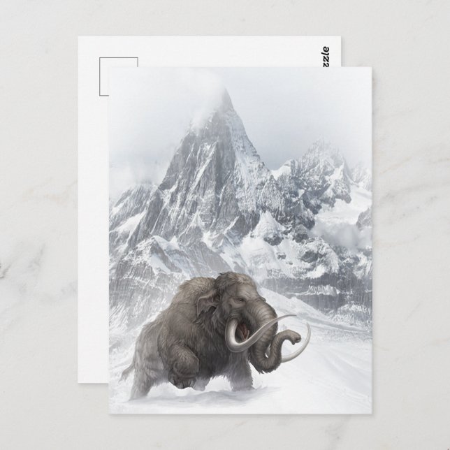 Woolmammut Prähistorisches Tiereiszeitalter Postkarte (Vorne/Hinten)