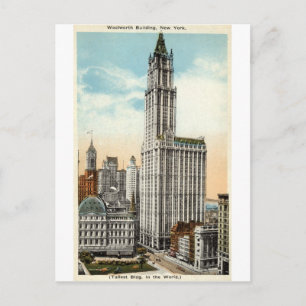 Woolworth Building New York Repro Vintage 1921 Postkarte