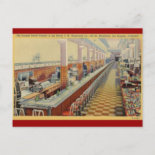 Woolworths-Lunchcounter-Postkarte aus den 1950er J Postkarte