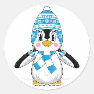 Wooly Hat Penguin Sticker