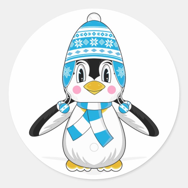 Wooly Hat Penguin Sticker (Vorderseite)