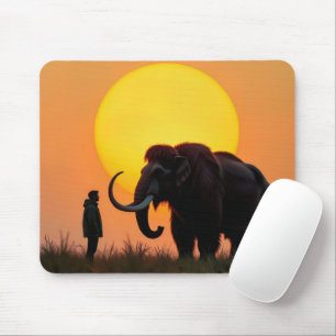 Wooly Mammoth and Man Mousepad