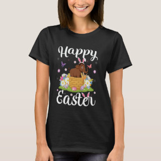 Wooly Mammoth Happy Easter Egg Hunt Bunny Ear Ear T-Shirt