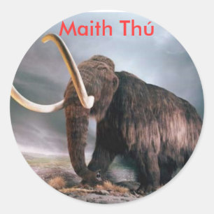 Wooly Mammoth Maith Thú Prämienaufkleber Runder Aufkleber
