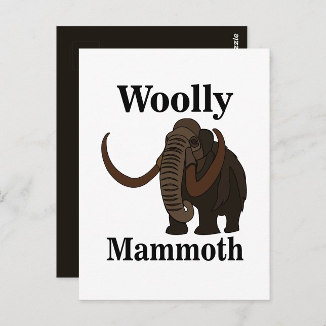 Wooly Mammoth Postkarte (Vorne/Hinten)