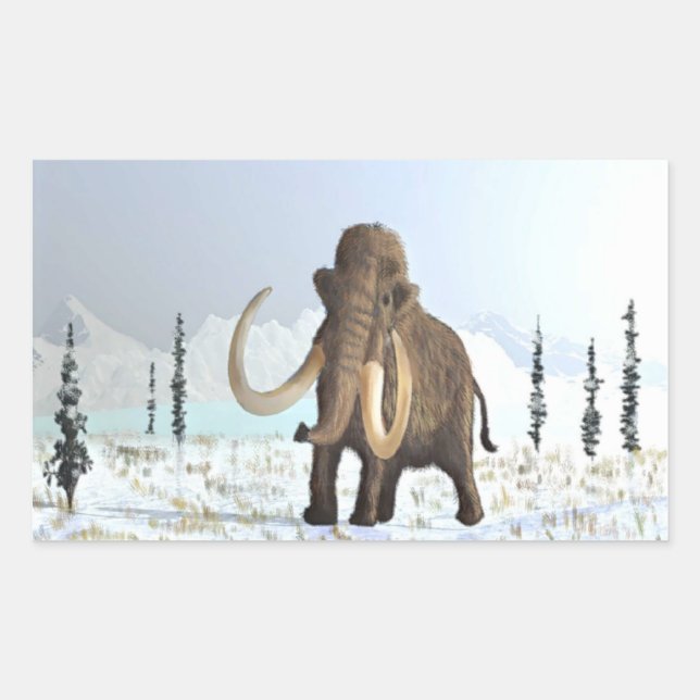 Wooly Mammoth Rechteckiger Aufkleber (Vorderseite)