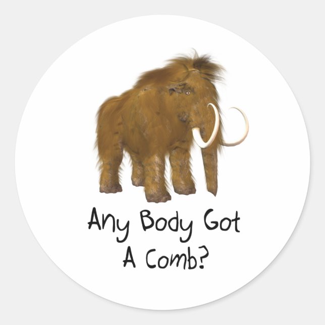Wooly Mammoth Runder Aufkleber (Vorderseite)
