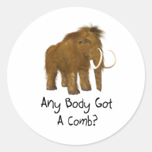 Wooly Mammoth Runder Aufkleber