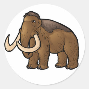 Wooly Mammoth Runder Aufkleber