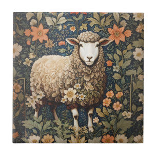 Wooly Sheep William Morris Inspirierte floral Fliese