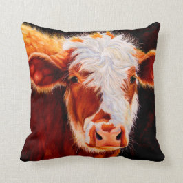 Wooly Tyrann - haariges Hereford Kalb-Kuh-Kissen Kissen