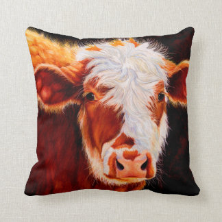 Wooly Tyrann - haariges Hereford Kalb-Kuh-Kissen Kissen