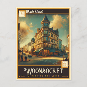 Woonsocket, Rhode Island   Antik Postkarte