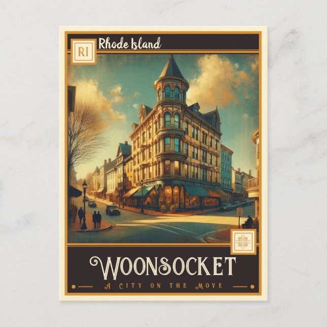 Woonsocket, Rhode Island | VINTAG Postkarte (Vorderseite)