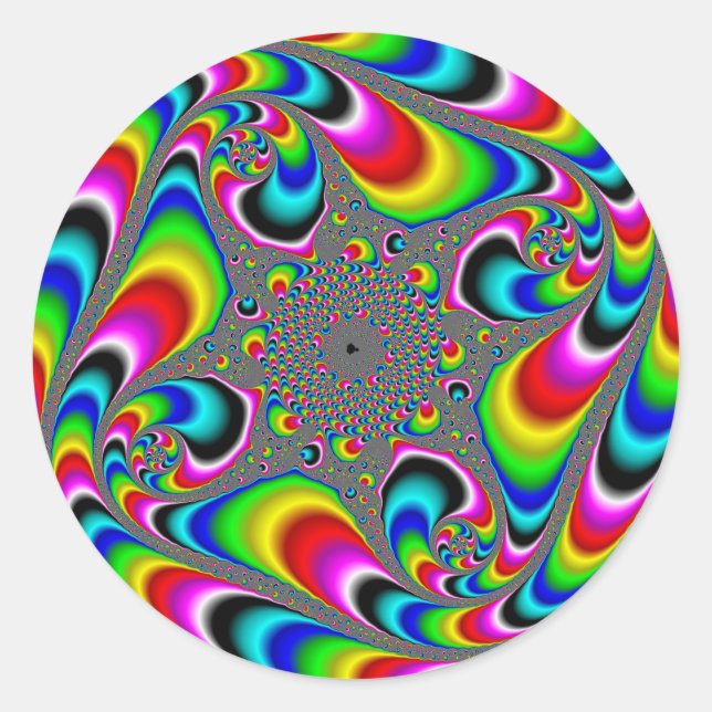 Woooo Mandelbrot Fraktal Runder Aufkleber (Vorderseite)