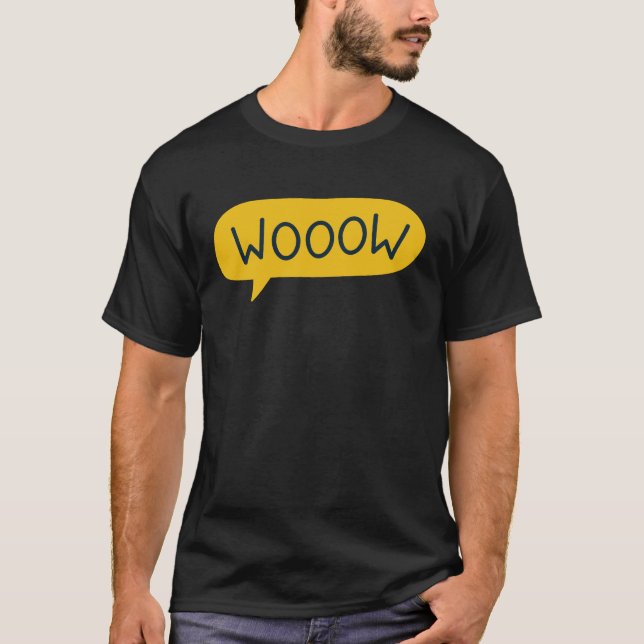 WOOOOW Modern Yellow Speech Bubble Excitement art T-Shirt (Vorderseite)