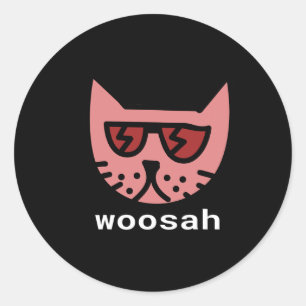 Woosah Ruhig Yoga Ausatmer-Shirt _4  Runder Aufkleber