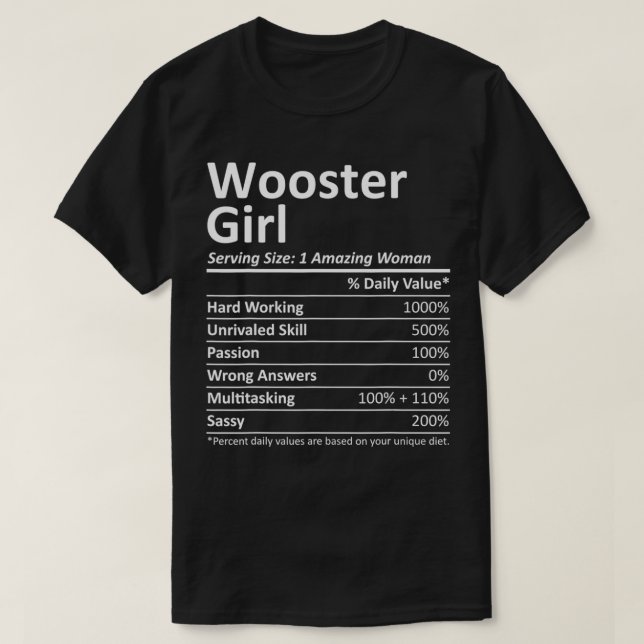 WOOSTER GIRL OH OHIO Funny City Zuhause Roots USA  T-Shirt (Design vorne)