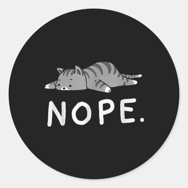 Woot Nope Cat Runder Aufkleber (Vorderseite)