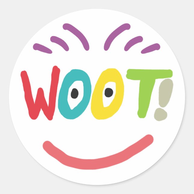 Woot! Runder Aufkleber (Vorderseite)
