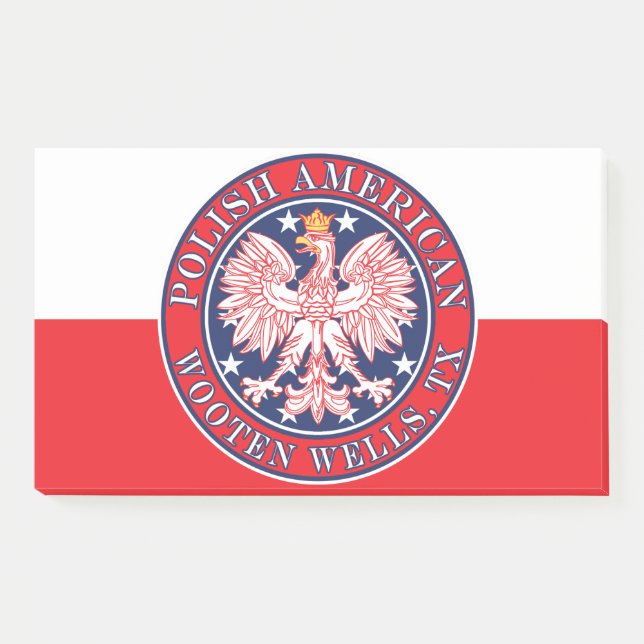 Wooten Wells Texas Polnischer Adler Post-it Klebezettel (Vorderseite)