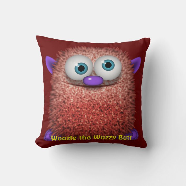 Woozle the Funny Wuzzy Hintern Cushion for Kids Ro Kissen (Vorderseite)