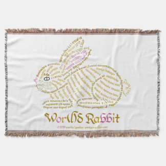 Wor(l)d Rabbit Throw Blanket Decke