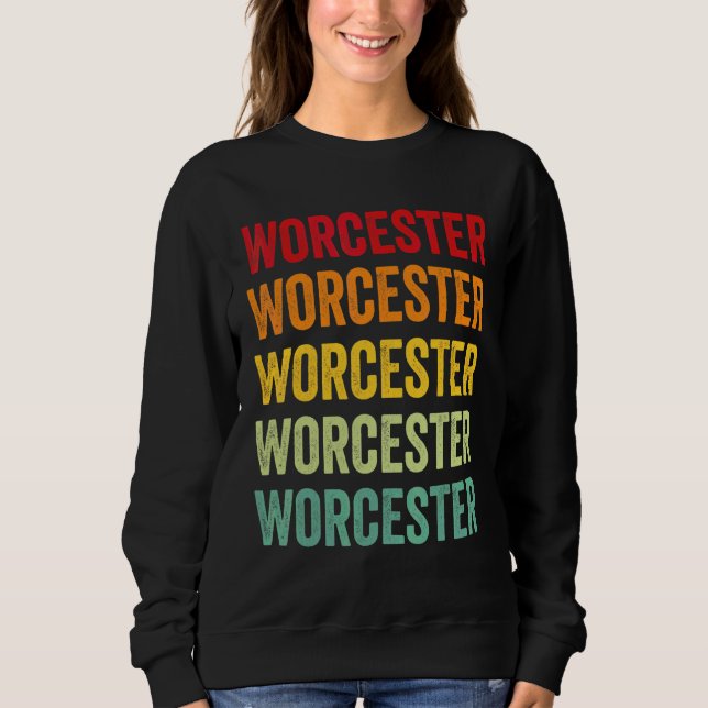 Worcester County Maryland Regenbogen-Text-Design Sweatshirt (Vorderseite)