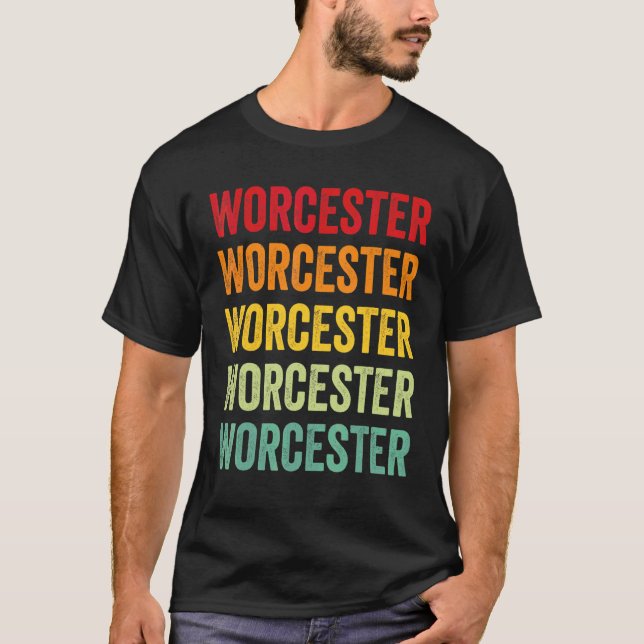 Worcester County Maryland Regenbogen-Text-Design T-Shirt (Vorderseite)