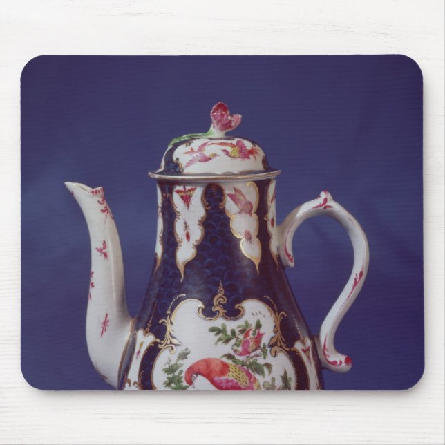 Worcester-Kaffeetopf, verziert mit Vögeln Mousepad (Vorne)