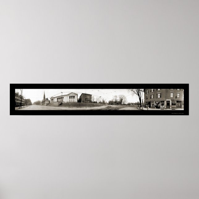 Worcester, MA Main St Foto 1910 Poster (Vorne)