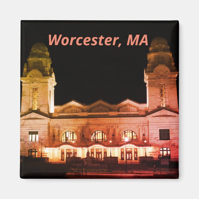 Worcester, Massachusetts Historischer Bahnhof Magnet (Vorne)