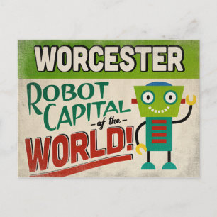Worcester Massachusetts Robot - Funny Vintag Postkarte