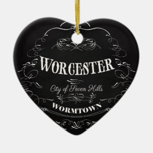 Worcester Massachusetts - Stadt von sieben Hügeln Keramikornament