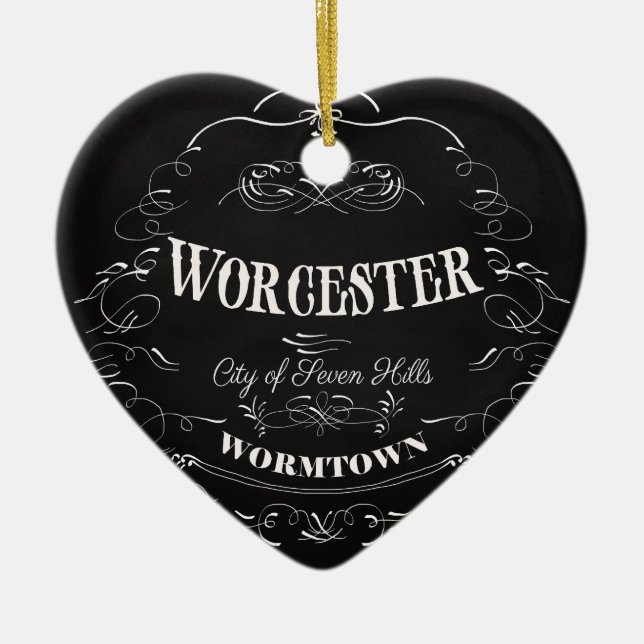 Worcester Massachusetts - Stadt von sieben Hügeln Keramikornament (Vorne)