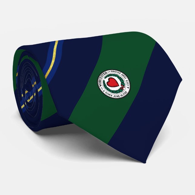 Worcester (Massachusetts) Stadtflagge Neck Tie Krawatte (Gerollt)