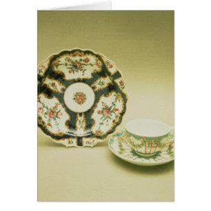 Worcester-Porzellanplatte mit blauer Dekoration