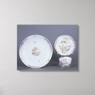 Worcester teabowl und Saucer und Teller Leinwanddruck