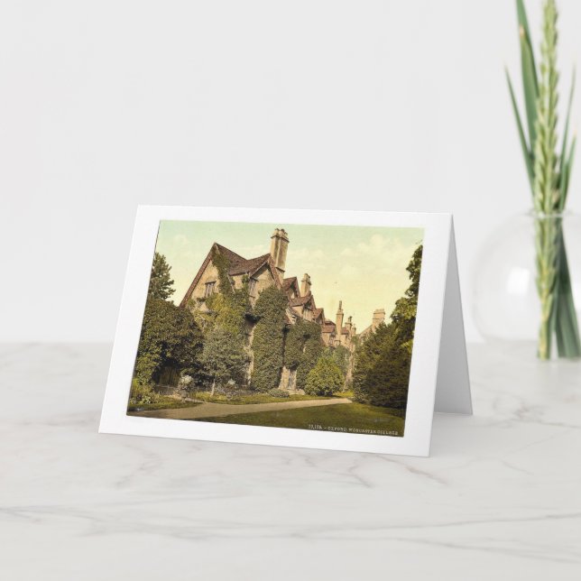 Worchester Uni, Oxford, England seltenes Photochro Karte (Vorderseite)