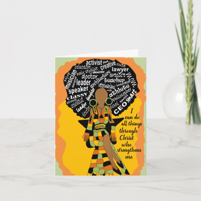 Word Art African American Mother Birthday  Karte (Vorderseite)