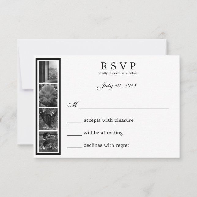 Word Art Alphabet Fotografie LIEBE RSVP Card (Vorderseite)