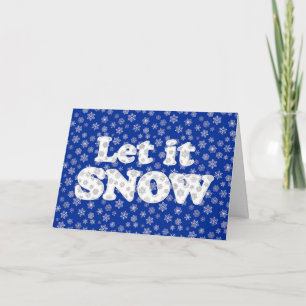 Word Art - Lassen Sie es mit schneebedecktem Hinte Feiertagskarte