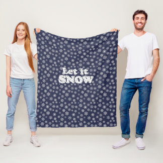 Word Art - Lassen Sie es mit schneebedecktem Hinte Fleecedecke