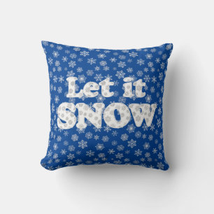 Word Art - Lassen Sie es mit schneebedecktem Hinte Kissen