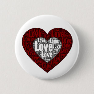 Word Art: Liebe im Doppelherz Button
