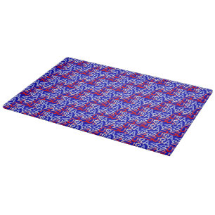 Word Art USA Text,Blue-11 x 8 GLASS CUTTING BOARD Schneidebrett