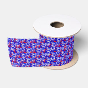 Word Art USA Text,Blue-SATIN RIBBON SPOOL Satinband