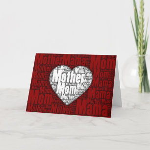 Word Art: Valentine for Mother Feiertagskarte