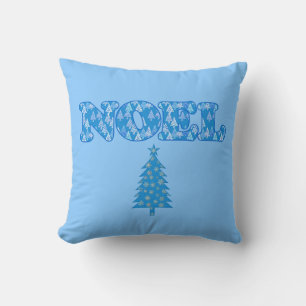 Word Art - Weihnachten Gemustert mit Bäumen Light Kissen